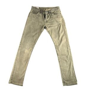 Shockoe Atelier Men's Slim Cotrell Jeans In Distressed Green In Size 34